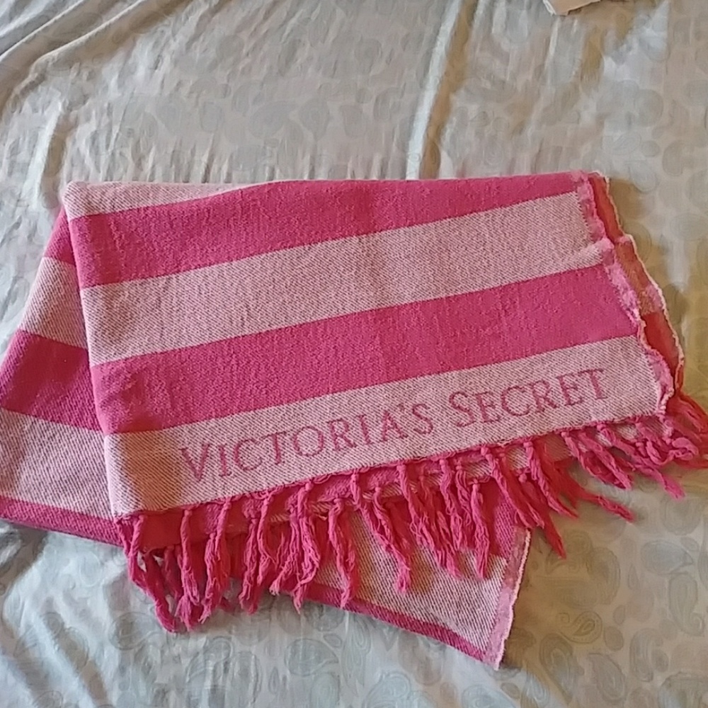 Victoria secret pink stripe throw